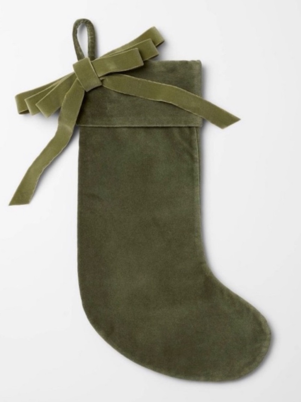 Velvet Bow Christmas Stocking Green - Threshold™ designed with Studio McGee NEW